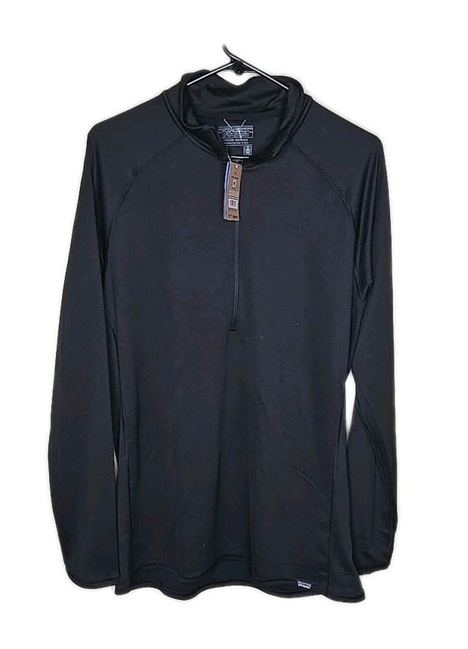 PATAGONIA Mens Capilene Midweight Zip-Neck Baselayer Top #44457 BLACK (BLK) NWT